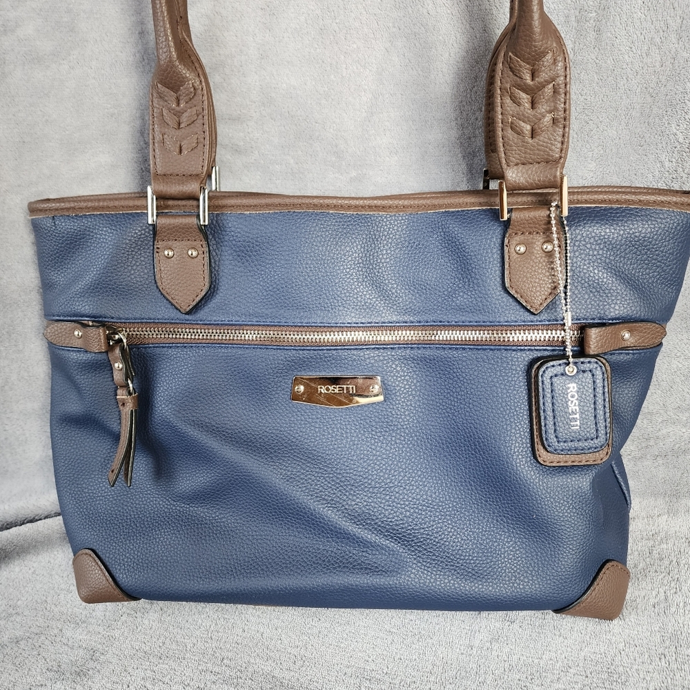 Rosetti Blue Brown Faux Leather Purse